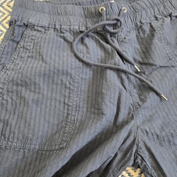 James Perse Easy Fit Self Stripe Pant Jungle Pigment size 3 Large In Navy Color - Picture 9 of 13